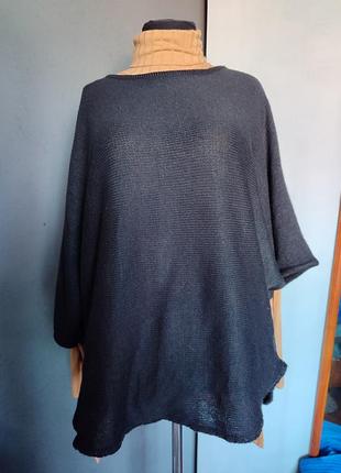 Светр- пончо заокруглений низ батал