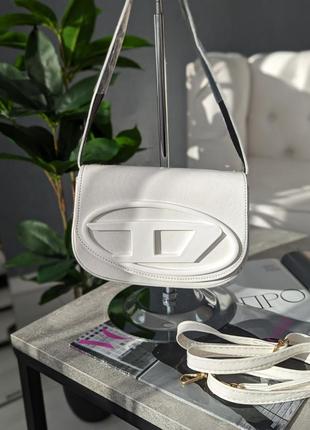 Актуальная повседневная женская сумка diesel сумка-багет белая женская сумка на плечо черная женская сумка с ручкой лакированная сумка3 фото