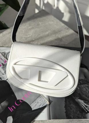 Актуальная повседневная женская сумка diesel сумка-багет белая женская сумка на плечо черная женская сумка с ручкой лакированная сумка5 фото