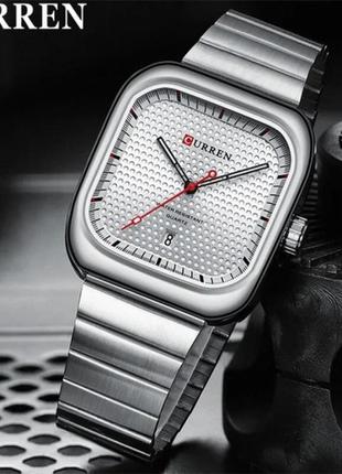 Мужские наручные кварцевые часы curren 8460 silver-silver3 фото