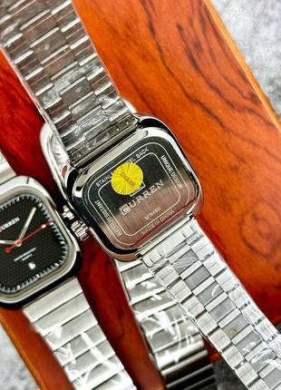 Мужские наручные кварцевые часы curren 8460 silver-silver5 фото