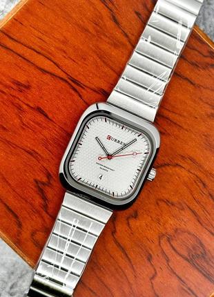 Мужские наручные кварцевые часы curren 8460 silver-silver7 фото
