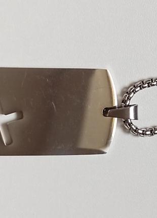 Подвеска медальон с крестом, цепочка нержавеющая сталь