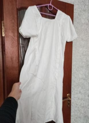 Льняное платье рубашка из льна свободного кроя8 фото