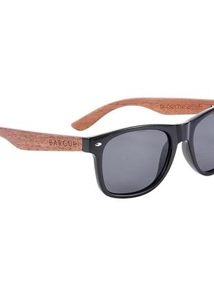 Брендовые солнцезащитные очки wayfarer bc8700/woodbox barcur design4 фото