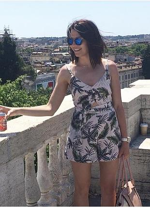 Летний комбинезон pull & bear короткий с пальмами