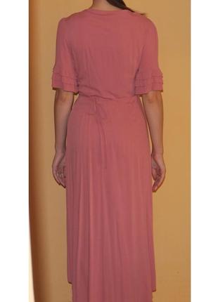 Платье розовое на запах,туника3 фото