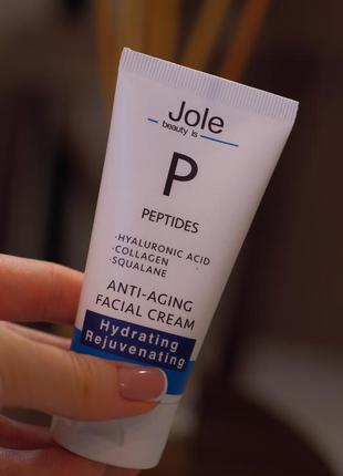 Антивозрастной крем с гиалуроновой кислотой и пептидами jole anti aging peptide cream spf 10 50ml