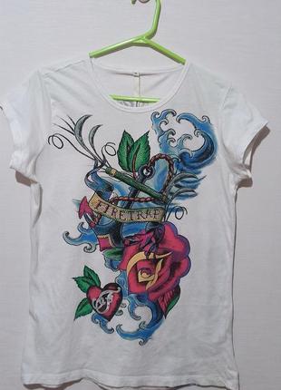 Крута футболка firetrap  в стилі ed hardy