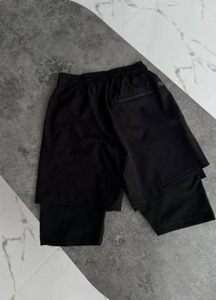 Мужские спортивные шорты nike черные найк шорты-лосины весенние летние5 фото