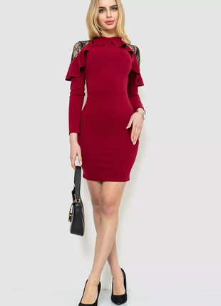 Ошатне плаття, колір бордовий, 214r401