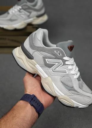 New balance 9060 свет серые кроссовки мужскиебоя баланс осенние весенние демисезонные демисезон низкие замша отличное качество