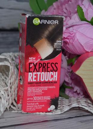 Garnier express retouch temporary hair color dark brown темно-коричневый3 фото