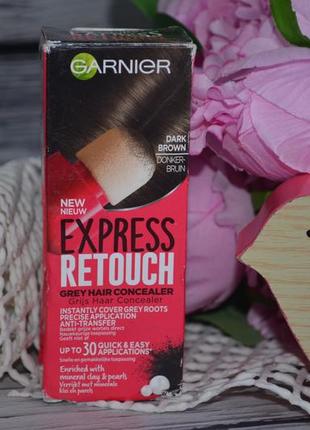 Garnier express retouch temporary hair color dark brown темно-коричневый4 фото