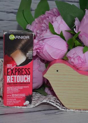 Garnier express retouch temporary hair color dark brown темно-коричневий