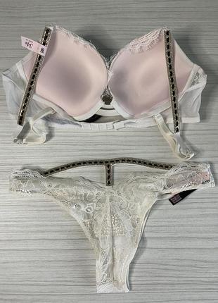 Комплект нижнего белья victoria’s secret бюстгальтер 34b (75b), 36b (80b), трусики s, m. нижнее белье виктория сикрет10 фото