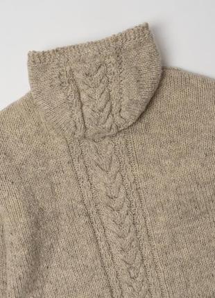 Pachamama wool hand knit full zip hoodie cardigan   чоловічий светр6 фото