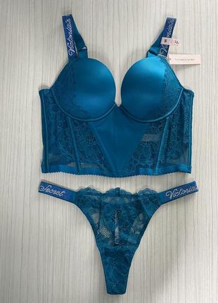 Комплект нижнего белья victoria’s secret 34b (75b), трусики s, m. very sexy shine нижнее белье виктория сикрет