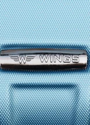 Валіза протиударний wings 304 польща silver blue9 фото