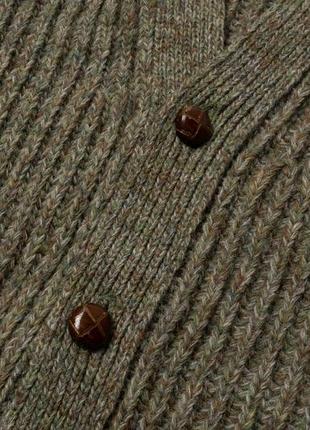 Brenire scotland vintage wool cardigan suede patches   чоловічий светр кардиган5 фото