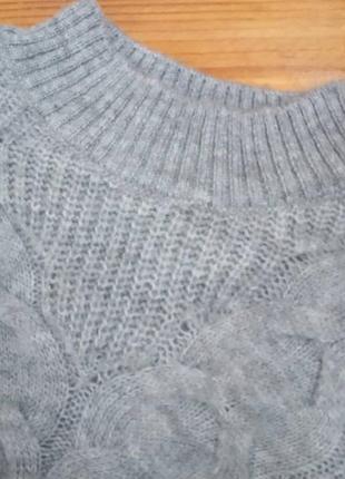 Серый оверсайз/горь горловина стойкой/ джемпер пуловер2 фото