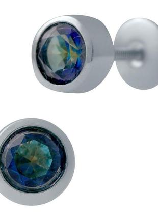 Серебряные серьги с мистик топазом 1.76ct (2027409)