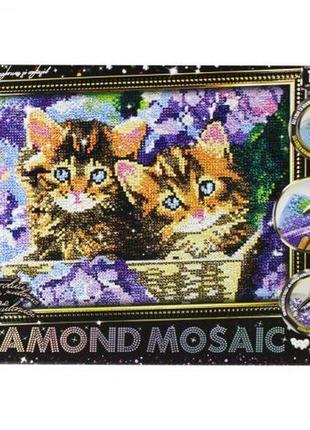 Алмазная живопись "diamond mosaic. котики" от lamatoys