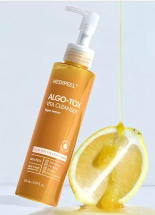 Гель для глубокого очищения кожи  с эффектом детокса medi-peel algo-tox vita cleanser vegan lemon