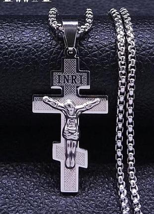 Крестик подвеска цепочка из нержавеющей стали золото серебро чокер колье кулон