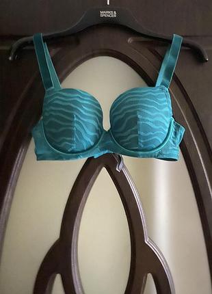 Шикарный, базовый, бюстгальтер, в зеленом, цвете, с красивым, принтом, в стиле зебры 🦓, от дорогого бренда: ann summer 👌