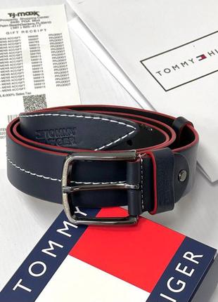 Чоловічий ремніь tommy hilfiger синій на подарунок