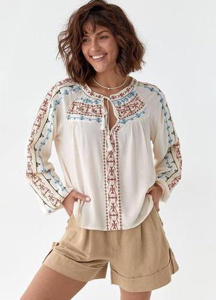 Блуза с вышивкой вышиванка производство туречки