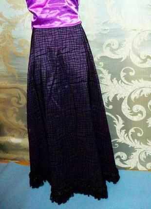 Роскошная вечерняя  макси юбка  для элегантной леди.марсала- фиолет.2 фото