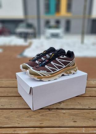 Кроссовки salomon xt-6 kangaro brown beige2 фото