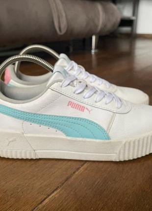 Кроссовки белые на небольшой платформе puma кожа р. 35.5