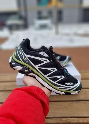 Кросівки salomon xt-6 black green lime