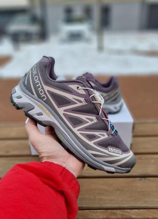 Кроссовки salomon xt-6 moonscape/plum kitten/gull