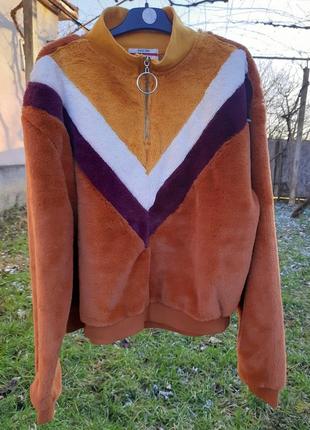 Світшот плюшевий /кофта під горло хутряний eur l jennyfer