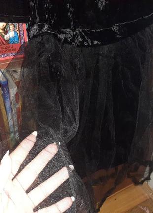Черное бархатное платье4 фото