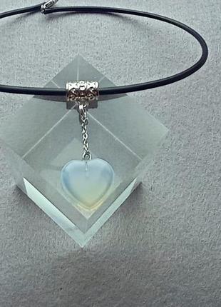 Чокер з опалітовим сердцем.подарунок коханій.