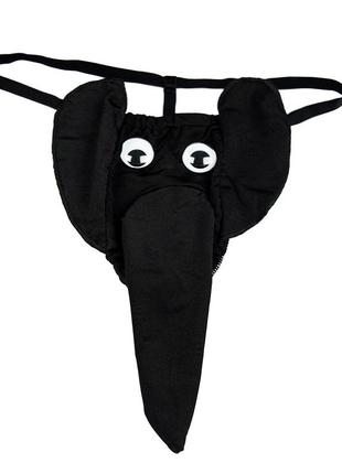Мужские эротические трусы "слоник" black слон прикол подарка 18+