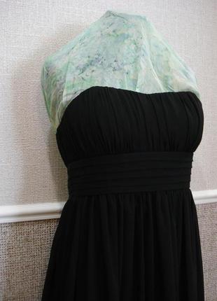 Маленькое черное шифоновое платье с открытыми плечами3 фото