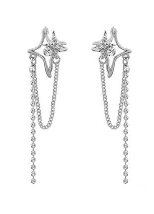 Серьги звезды длинные в стиле k-pop y2k