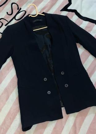 Zara пиджак женский черный классический1 фото