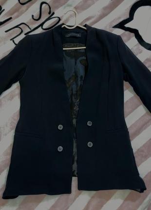 Zara пиджак женский черный классический2 фото