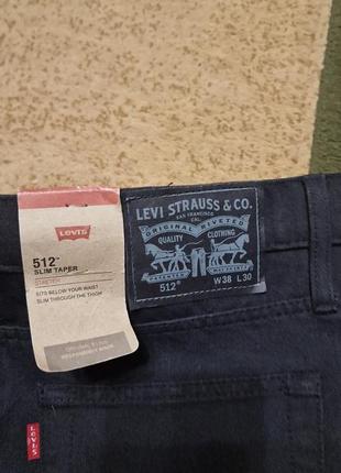 Брендовые фирменные стрейчевые джинсы levi's 512 premium waterless,оригинал из Англии, новые с бирками,размер 38.4 фото