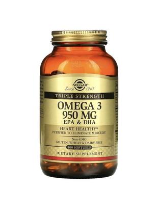 Omega-3 fish oil 1250 mg потрійна сила, solgar2 фото