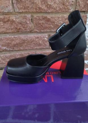 Женские черные туфли на каблуке на платформе lino marano5 фото