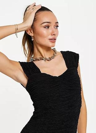 Фирменное черное приталенное платье river island2 фото