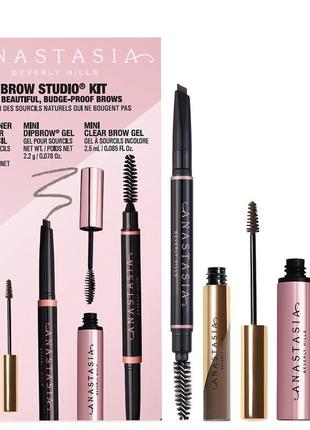 Базовый набор для макияжа бровей anastasia beverly hills brow studio soft brown 0.2 г + 2.2 г + 2.5 мл1 фото